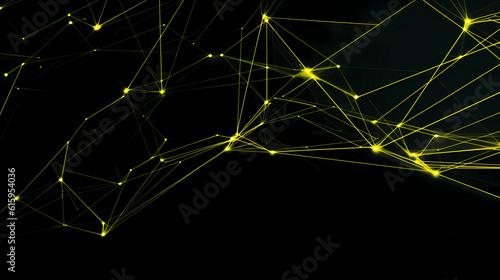 Plexus Yellow Black Background Digital Desktop Wallpaper HD 4k Network Nodes Lines 