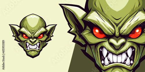 Powerful Goblin Logo: Illustration Vector Graphic for Competitive Sports and E-Sport Teams