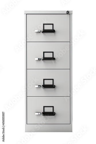 filing cabinet isolated on a transparent background, generative ai