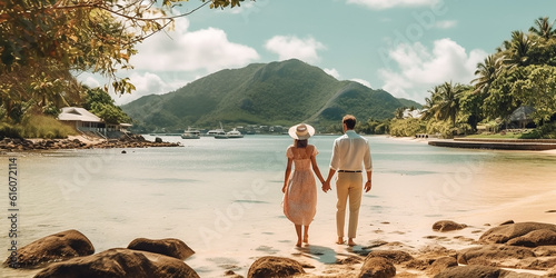 Urlauber Pärrchen auf den Seychellen KI