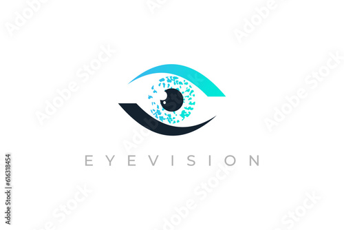 eye logo icon ideal for ophthalmology, oculist or eyes related clinic business | vector graphic illustration
