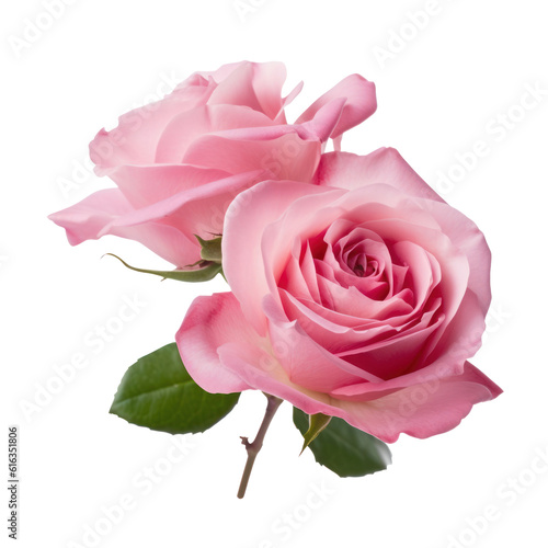 pink rose isolated on transparent background cutout