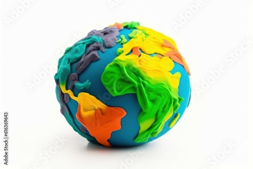 Planet earth plasticine education. Generate Ai