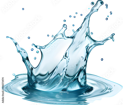 water liquid splash isolated on white background includes clipping path, transparent background (PNG).