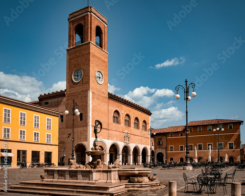 The central square of the city of Fano in the Marche region, Italy