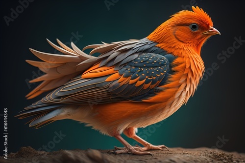 Colorful bird on a dark background. generative ai