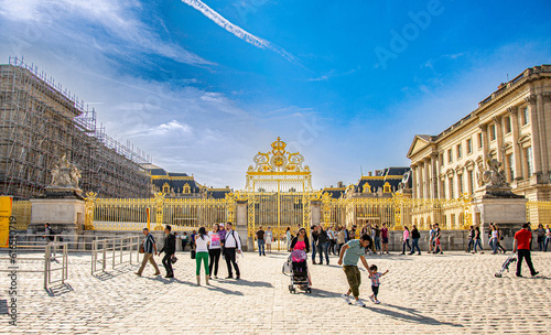 Versailles, France-May 2014,Palace of Versailles France. Versailles Chateau exterior in a sunny day