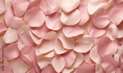  a bunch of pink petals on a white background with pink petals. generative ai