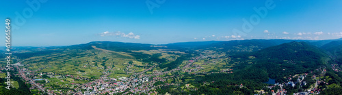 An aerial view of the city and resort of Sovata - Romania