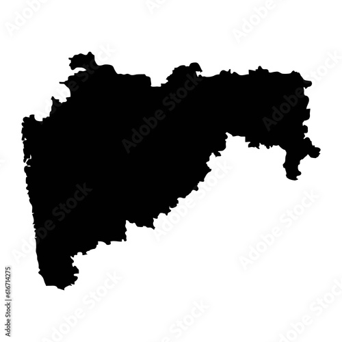 Maharashtra state map, administrative division of India. Vector illustration.