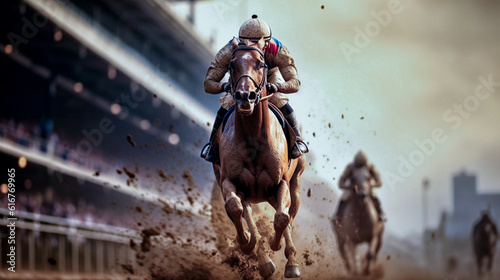 Kentucky derby horse racing. Generative A I. (1)
