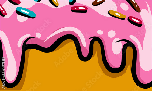 ice cream strawberry with sprinkles background 