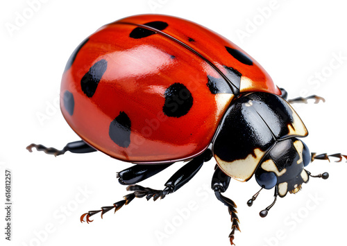  ladybird isolated on the transparent background PNG. AI generative.