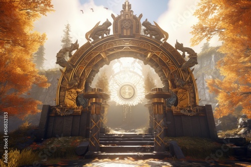 The Majestic Gates of Valhalla: A Journey to Norse Mythology, Generative AI