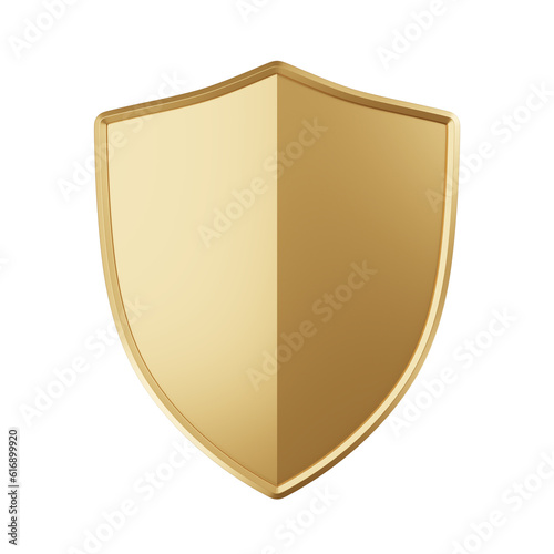 gold badge shield guard protect isolated on white background element protect. gold badge shield guard protect isolated element. gold badge shield guard protect element 3d illustration