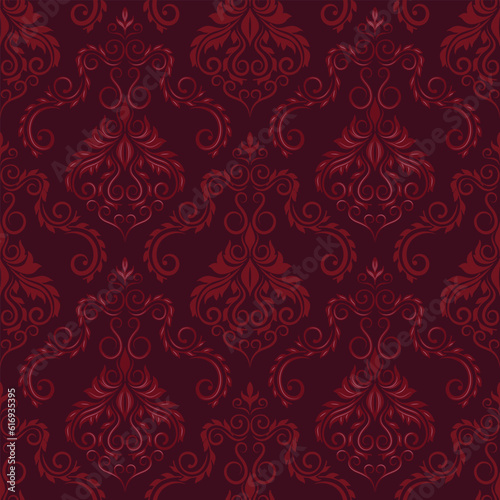 Red damask wallpaper background
