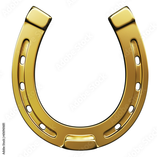 Golden horseshoe illustration 3d rendering