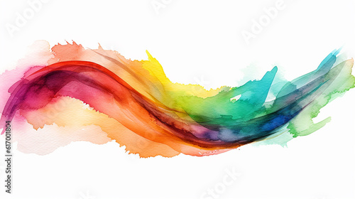 Abstrato colorido arco-íris cores pincelada aquarela ilustração fundo banner panorama papel de arte - Creative Aquarelle pintado, isolado no branco, tela para design, desenho à mão