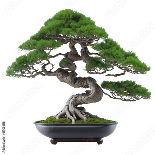 Expensive bonsai tree on transparent background (PNG)