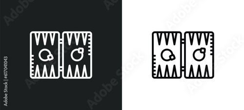 backgammon line icon in white and black colors. backgammon flat vector icon from backgammon collection for web, mobile apps and ui.