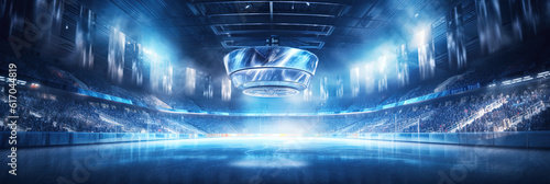 Eishockey Arena Hintergrund Banner mit Lichteffekte, 