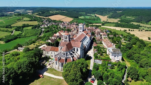 drone photo Basilique de Vézelay France europe