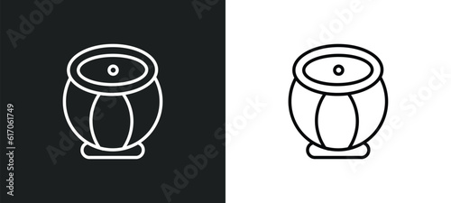 tablas line icon in white and black colors. tablas flat vector icon from tablas collection for web, mobile apps and ui.