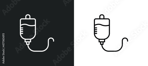transfusion line icon in white and black colors. transfusion flat vector icon from transfusion collection for web, mobile apps and ui.