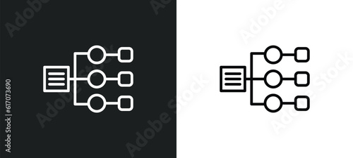 sitemaps line icon in white and black colors. sitemaps flat vector icon from sitemaps collection for web, mobile apps and ui.