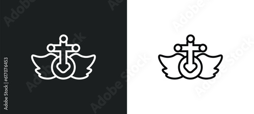 heresy line icon in white and black colors. heresy flat vector icon from heresy collection for web, mobile apps and ui.