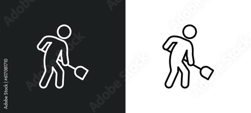 public work line icon in white and black colors. public work flat vector icon from public work collection for web, mobile apps and ui.