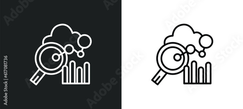 benchmarking line icon in white and black colors. benchmarking flat vector icon from benchmarking collection for web, mobile apps and ui.