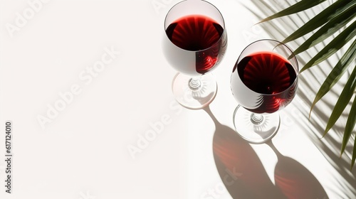 Wine glass. Still life with wine glass. glasses of red wine with sunlight. generative ai