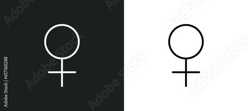 venus line icon in white and black colors. venus flat vector icon from venus collection for web, mobile apps and ui.