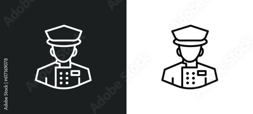 concierge line icon in white and black colors. concierge flat vector icon from concierge collection for web, mobile apps and ui.