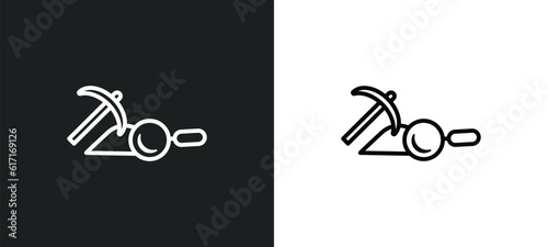 archeologist line icon in white and black colors. archeologist flat vector icon from archeologist collection for web, mobile apps and ui.