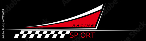 Sport car racing emblem drifting vehicle sticker line decal. Vector motorsport transport speed race typography print, vinyl mark on tshirt