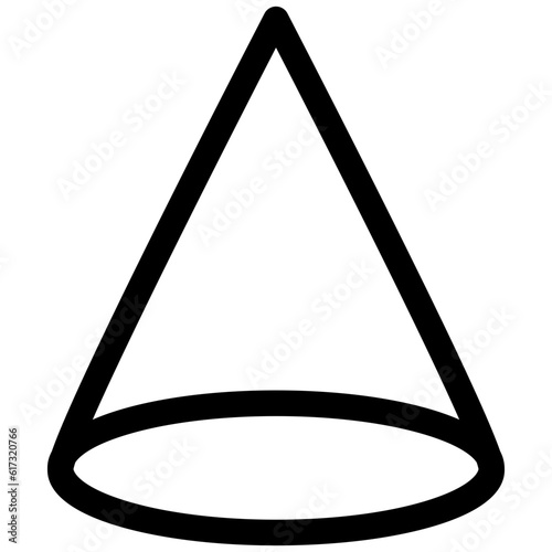 立方体、円錐を表すラインスタイルのアイコン