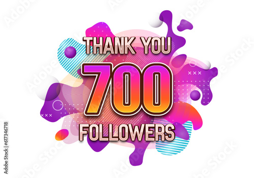 700 followers. Poster for social network and followers. Vector template for your design.