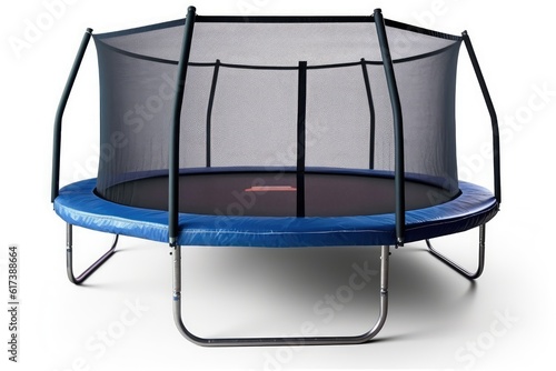 Blue trampoline Isolated on a white background