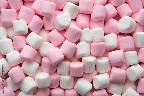 group of white and pink marshmallows created with Generative AI technology