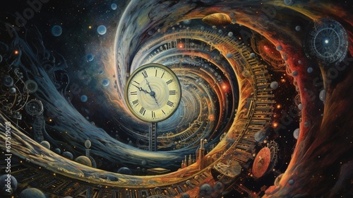 abstract concept of warped space and time continuum