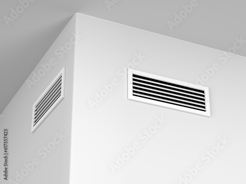 Air vents for heating or cooling on the wall