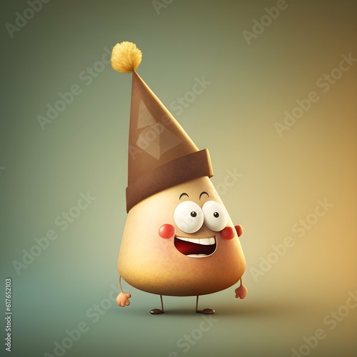 character cartoon uneducated potato dunce cap smiling 