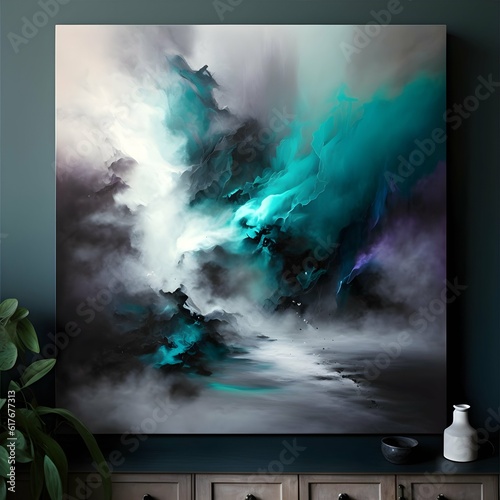 abstract oil painting of beautiful fog ar 32 