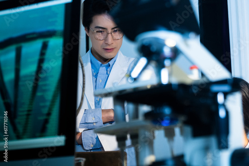 A male scientist conducting research