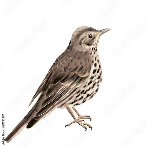 Illustration of the songbird song thrush
