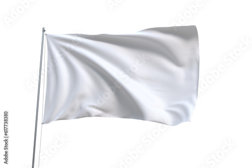 white flag isolated on transparent or white background, png, mockup