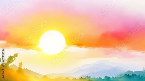 Sunset in the mountains Painting