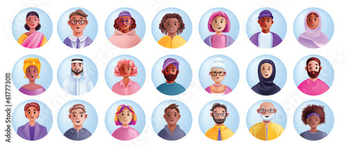 3D people diverse avatar, inclusion multicultural vector group, cartoon happy equal community. Man woman character, representation business team, professional teamwork communication. People avatar